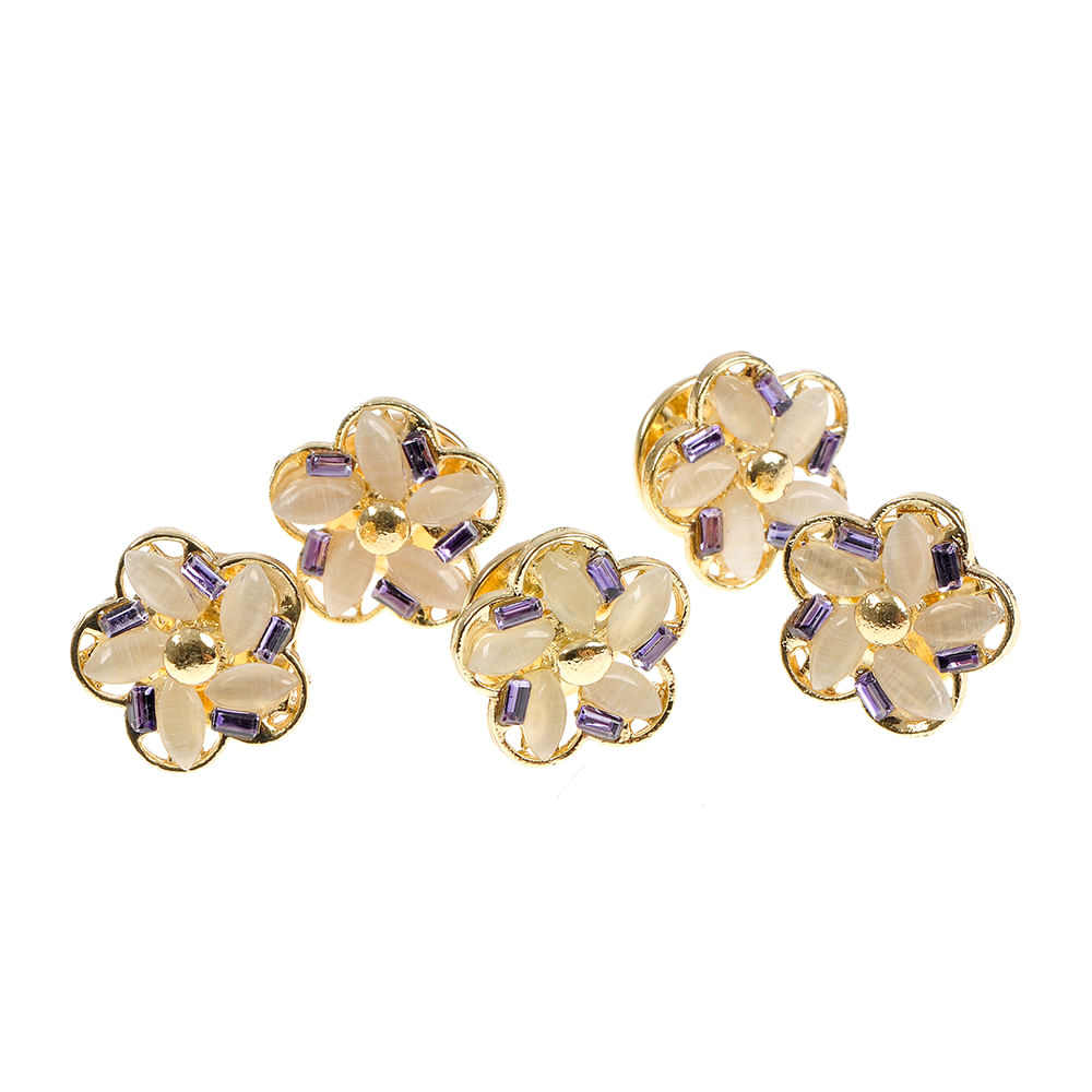 Set 5 brose martisor floare aurie