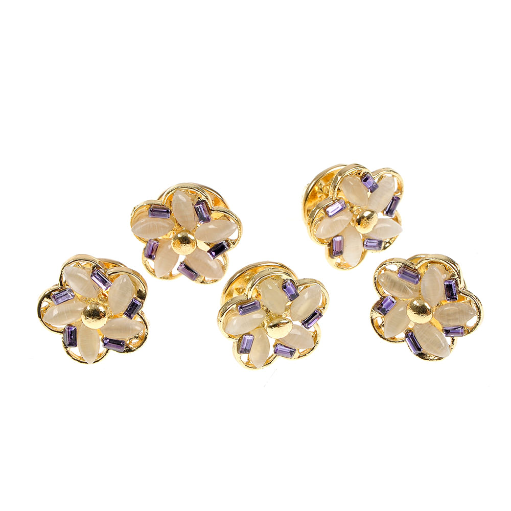 Set 5 brose martisor floare aurie - 2 | YEO