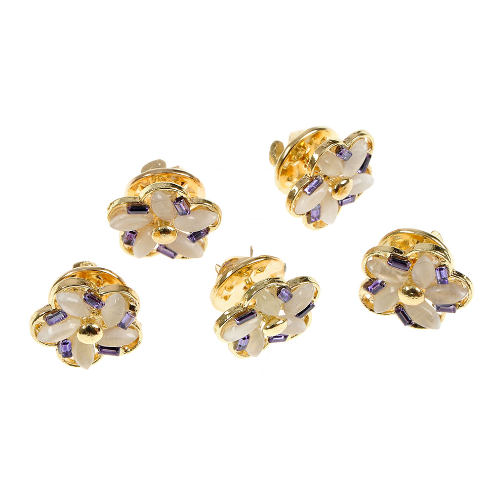 Set 5 brose martisor floare aurie - 3 | YEO