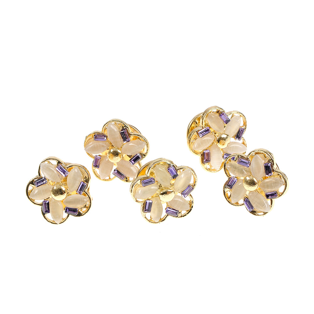 Set 5 brose martisor floare aurie - 4 | YEO