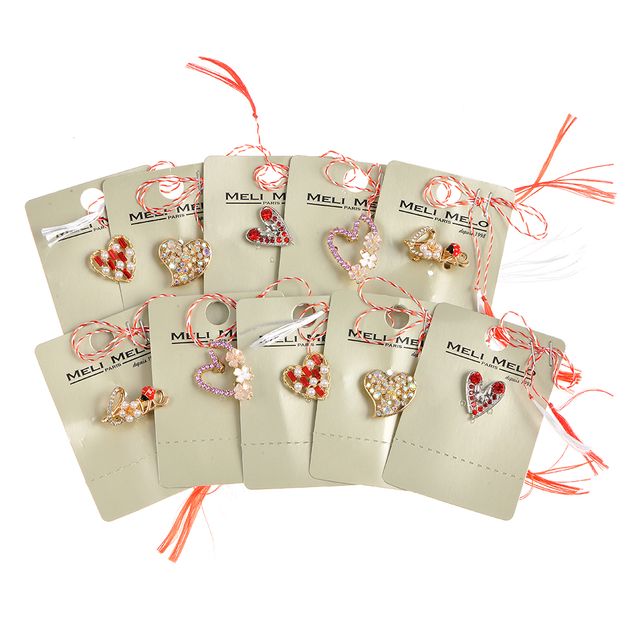 Set 10 brose martisor inima