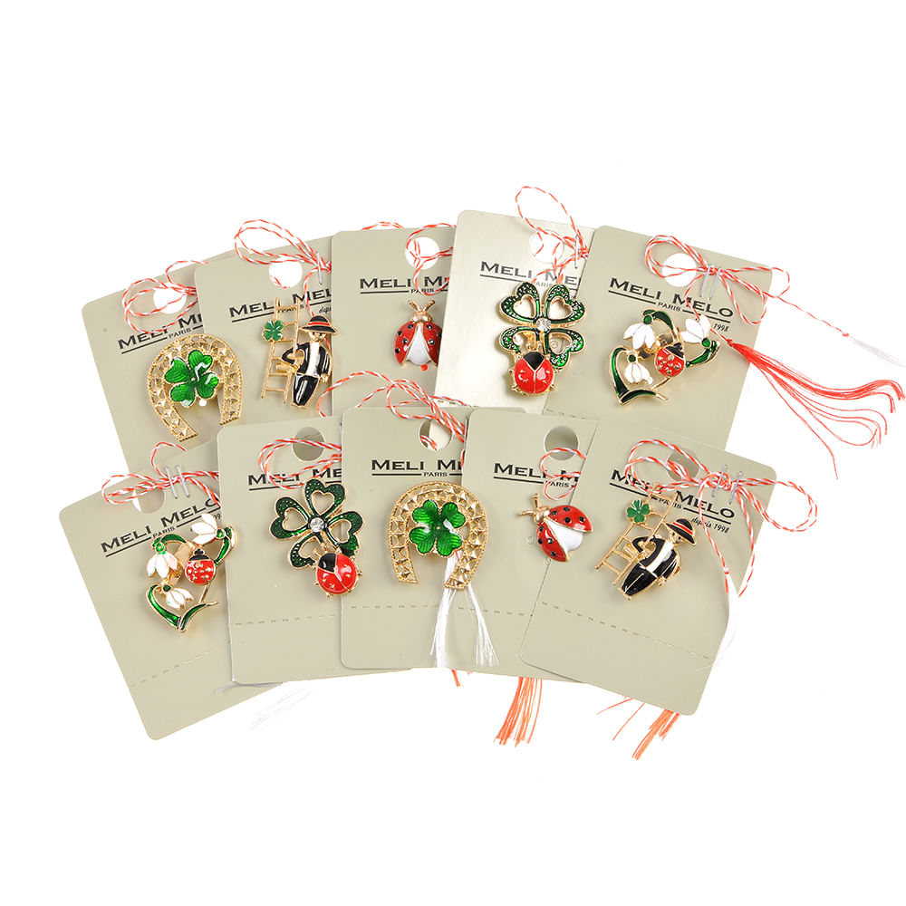 Set 10 brose martisor cu tematica de primavara - 1 | YEO