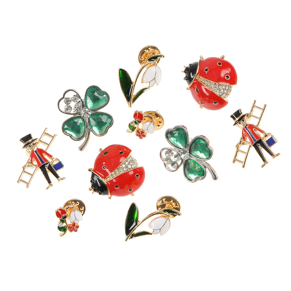 Set 10 brose martisor simboluri ale primaverii - 2 | YEO