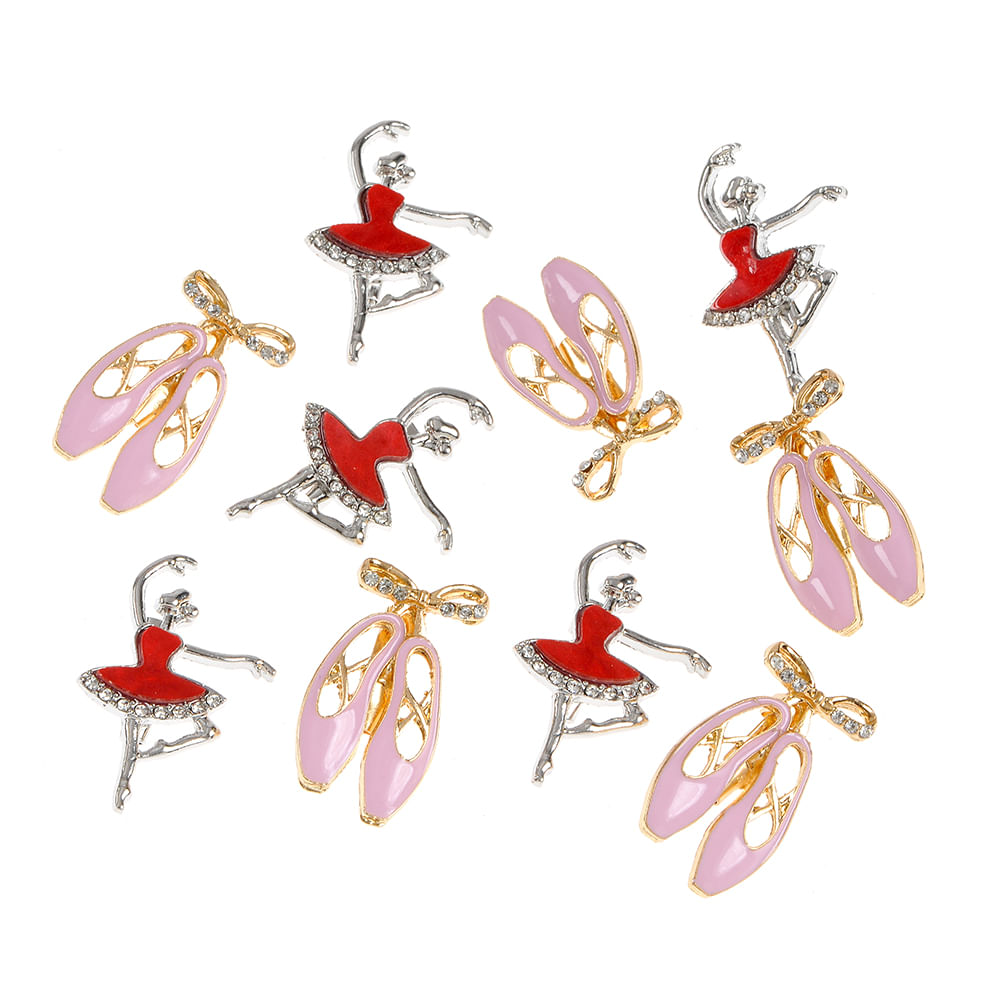 Set 10 brose martisor balerine cu pantofi roz - 2 | YEO