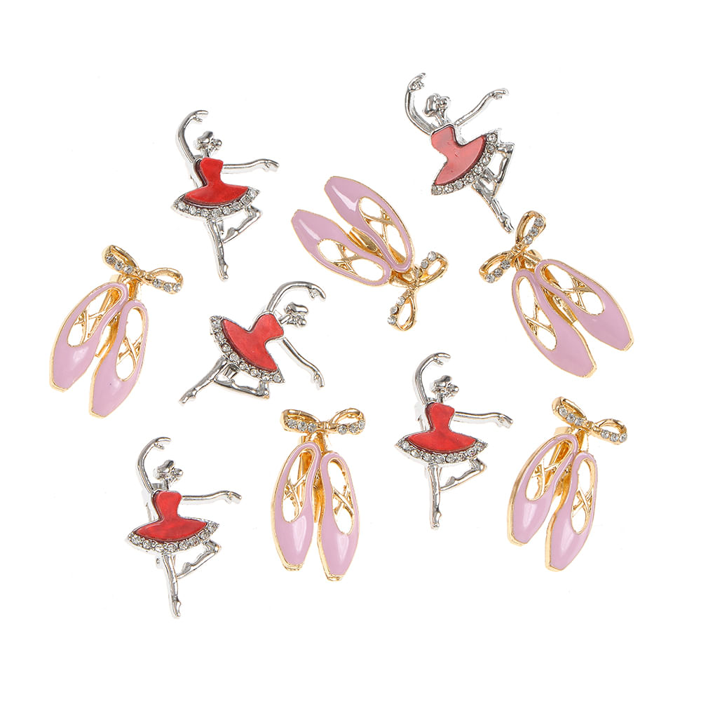 Set 10 brose martisor balerine cu pantofi roz - 3 | YEO