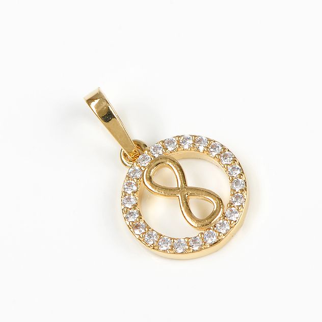 Pandantiv placat cu aur 14 k rotund cu infint