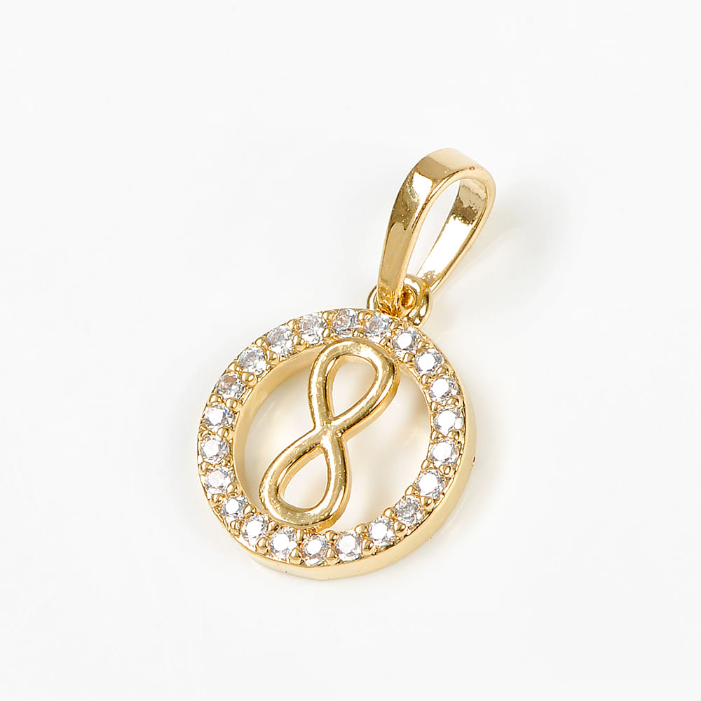 Pandantiv placat cu aur 14 k rotund cu infint - 2 | YEO