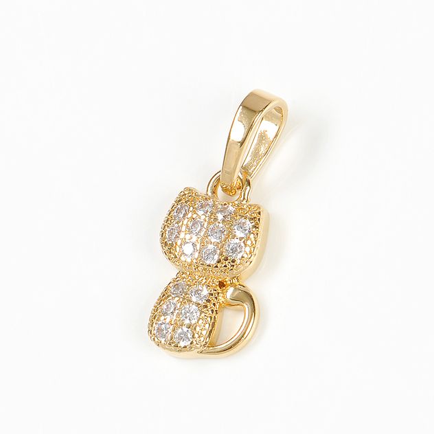 Pandantiv pisica placat cu aur 14 k