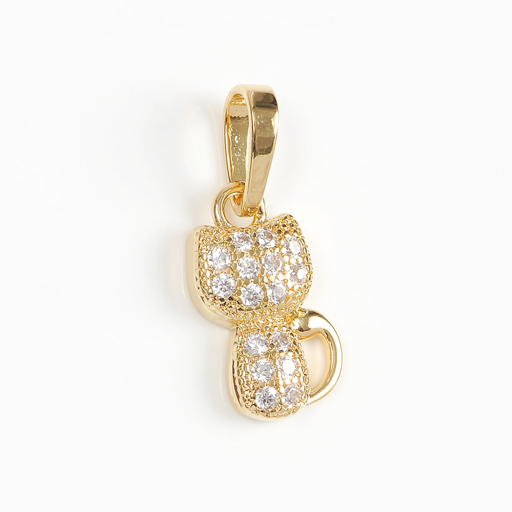 Pandantiv pisica placat cu aur 14 k - 1 | YEO