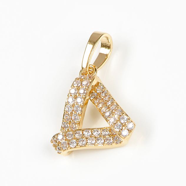 Pandantiv triunghi placat cu aur 14 k