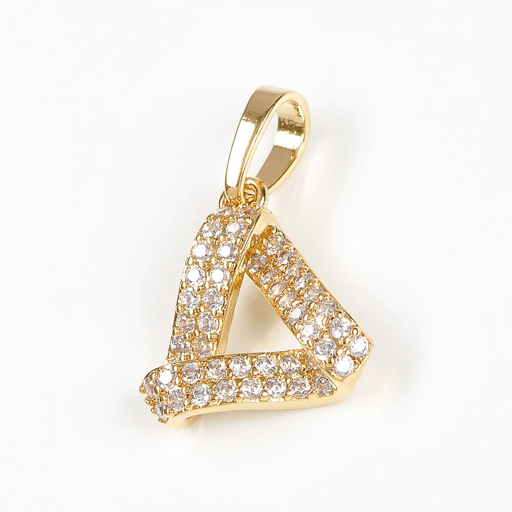 Pandantiv triunghi placat cu aur 14 k
