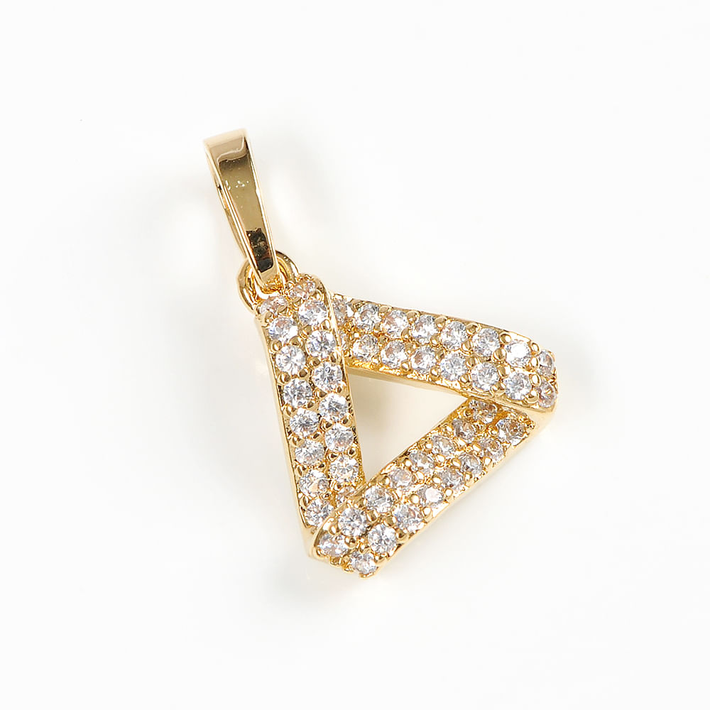Pandantiv triunghi placat cu aur 14 k - 1 | YEO
