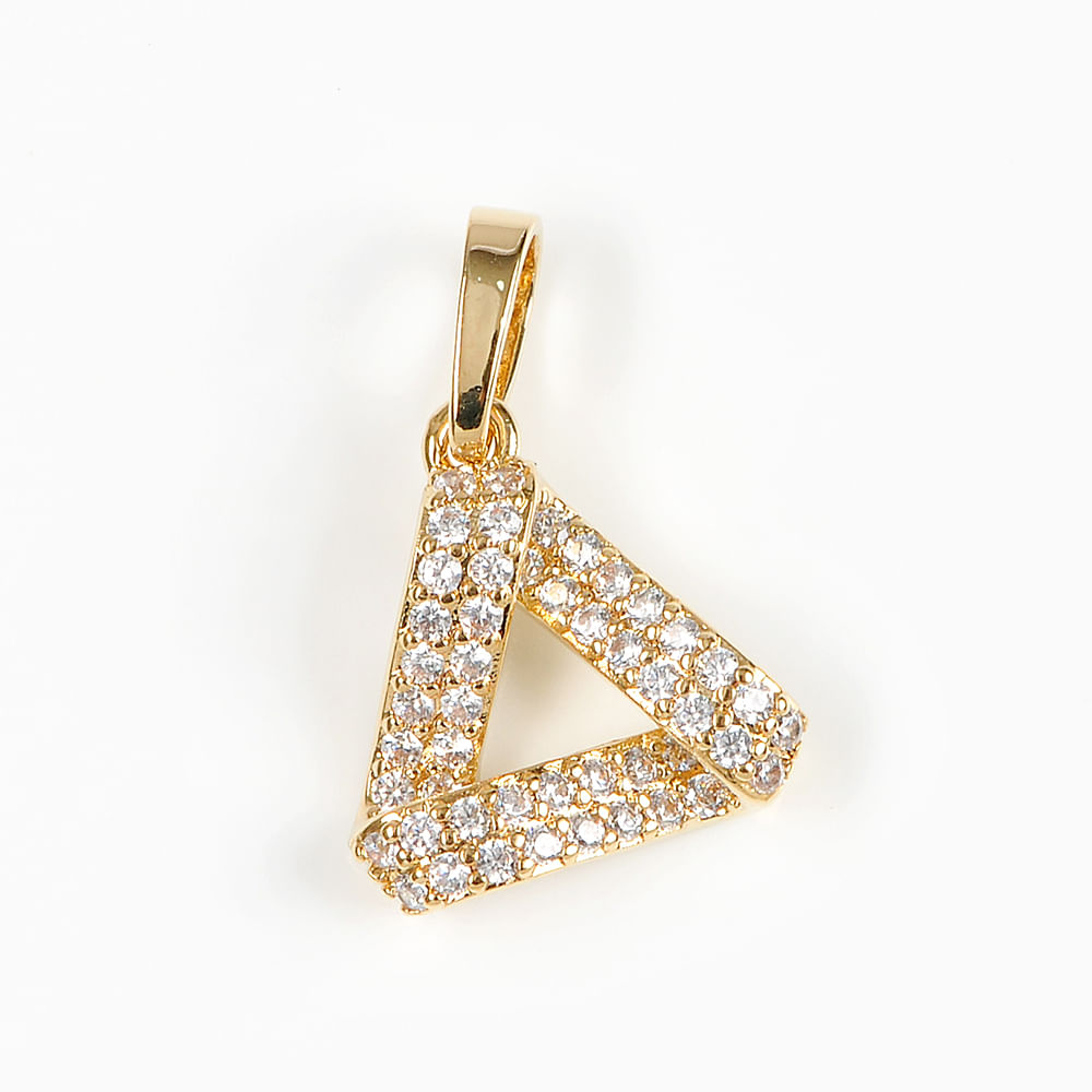 Pandantiv triunghi placat cu aur 14 k - 2 | YEO