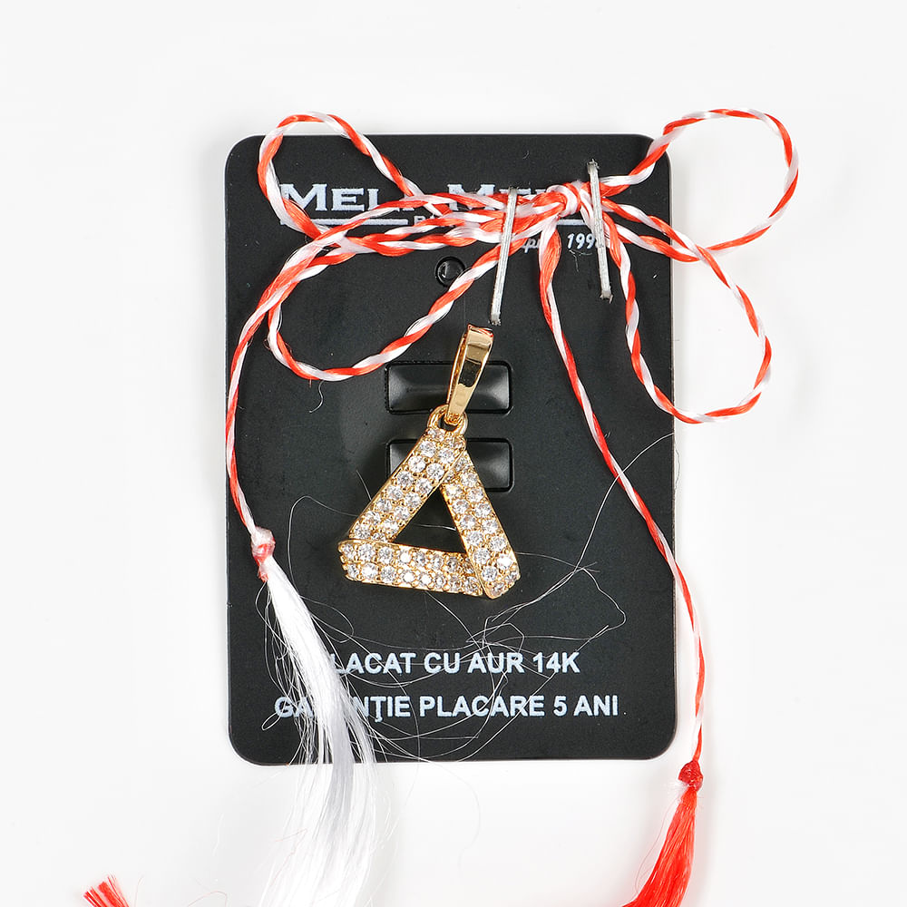 Pandantiv triunghi placat cu aur 14 k - 3 | YEO