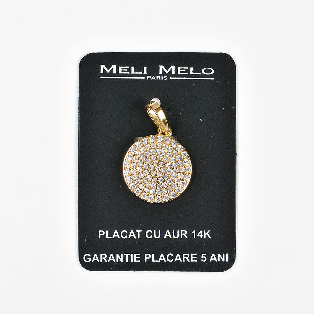 Pandantiv rotund placat cu aur - 3 | YEO