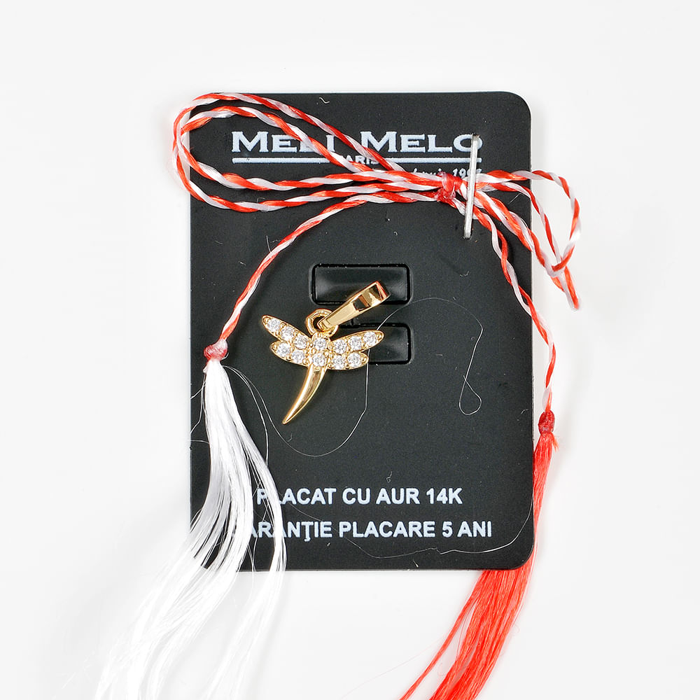 Pandantiv libelula placat cu aur 14 k - 3 | YEO