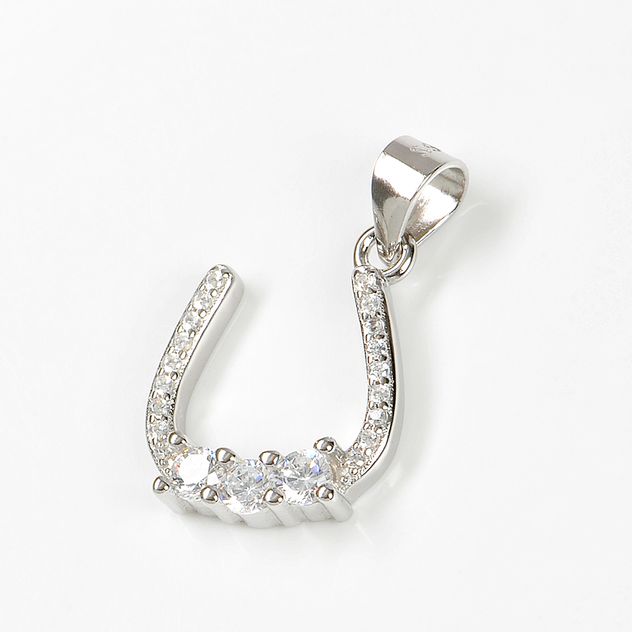 Pandantiv din argint potcoava cu pietre zirconice