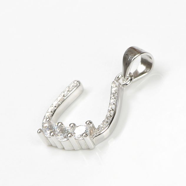 Pandantiv din argint potcoava cu pietre zirconice
