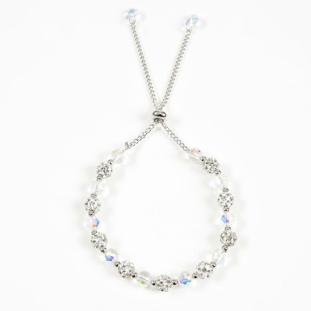 Bratara ajustabila cu margele irizate