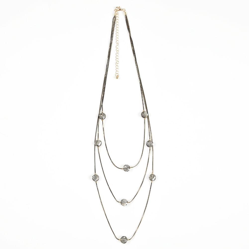 Colier lung cu 3 siraguri si margele