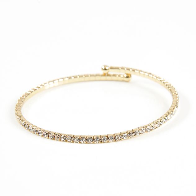 Bratara fixa aurie cu pietre stralucitoare, design elegant