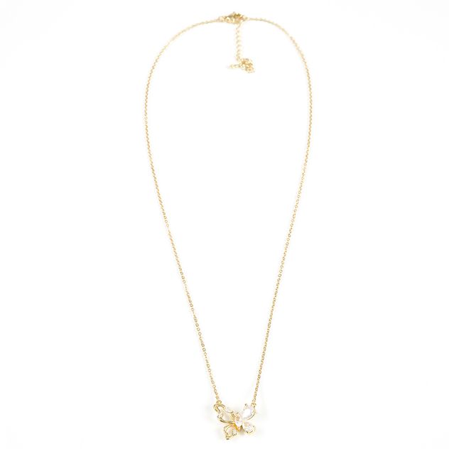 Colier delicat cu fluture auriu
