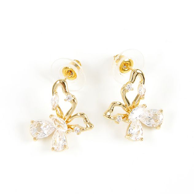 Cercei fluture cu pietre stralucitoare