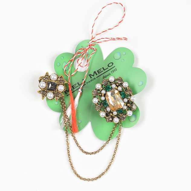 Brosa martisor dubla