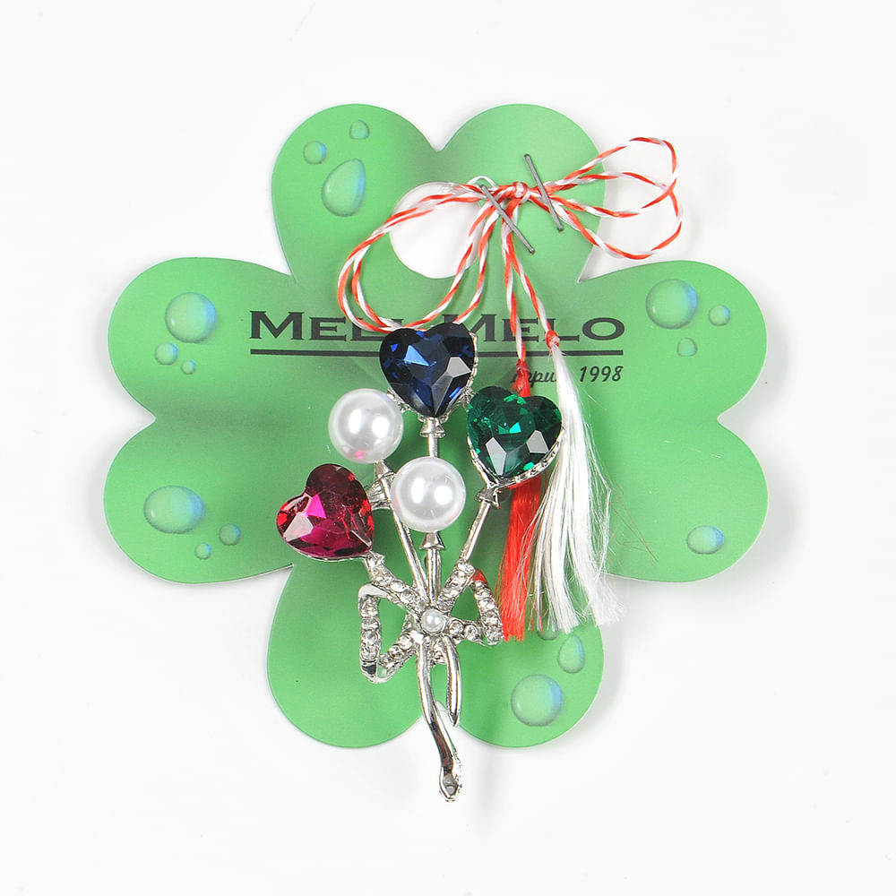 Brosa martisor inimi multicolore - 1 | YEO