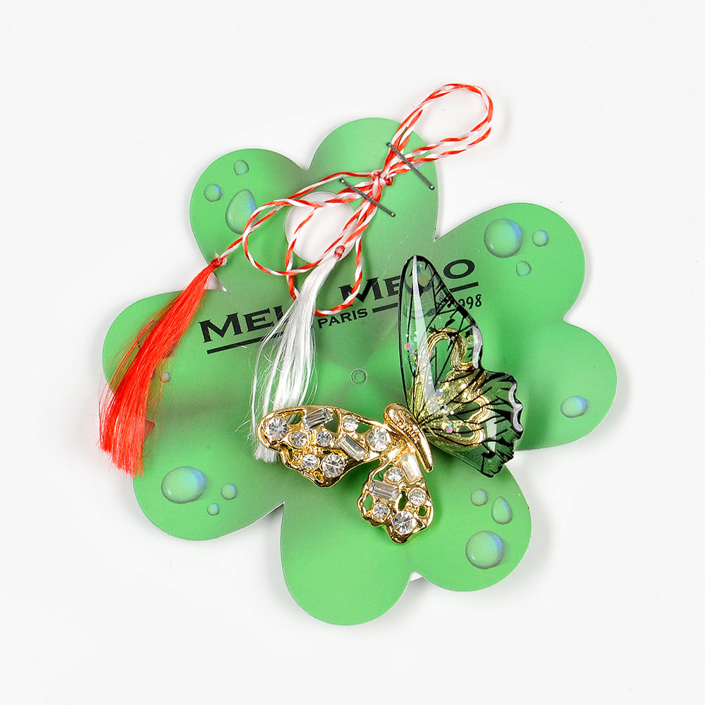 Brosa martisor fluture cu aripi bicolore - 1 | YEO