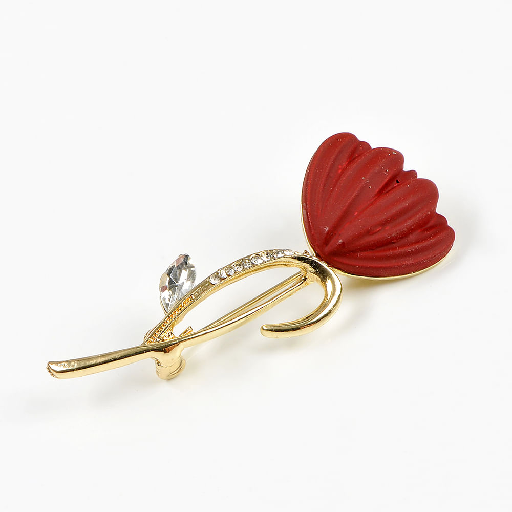 Brosa martisor floare rosie