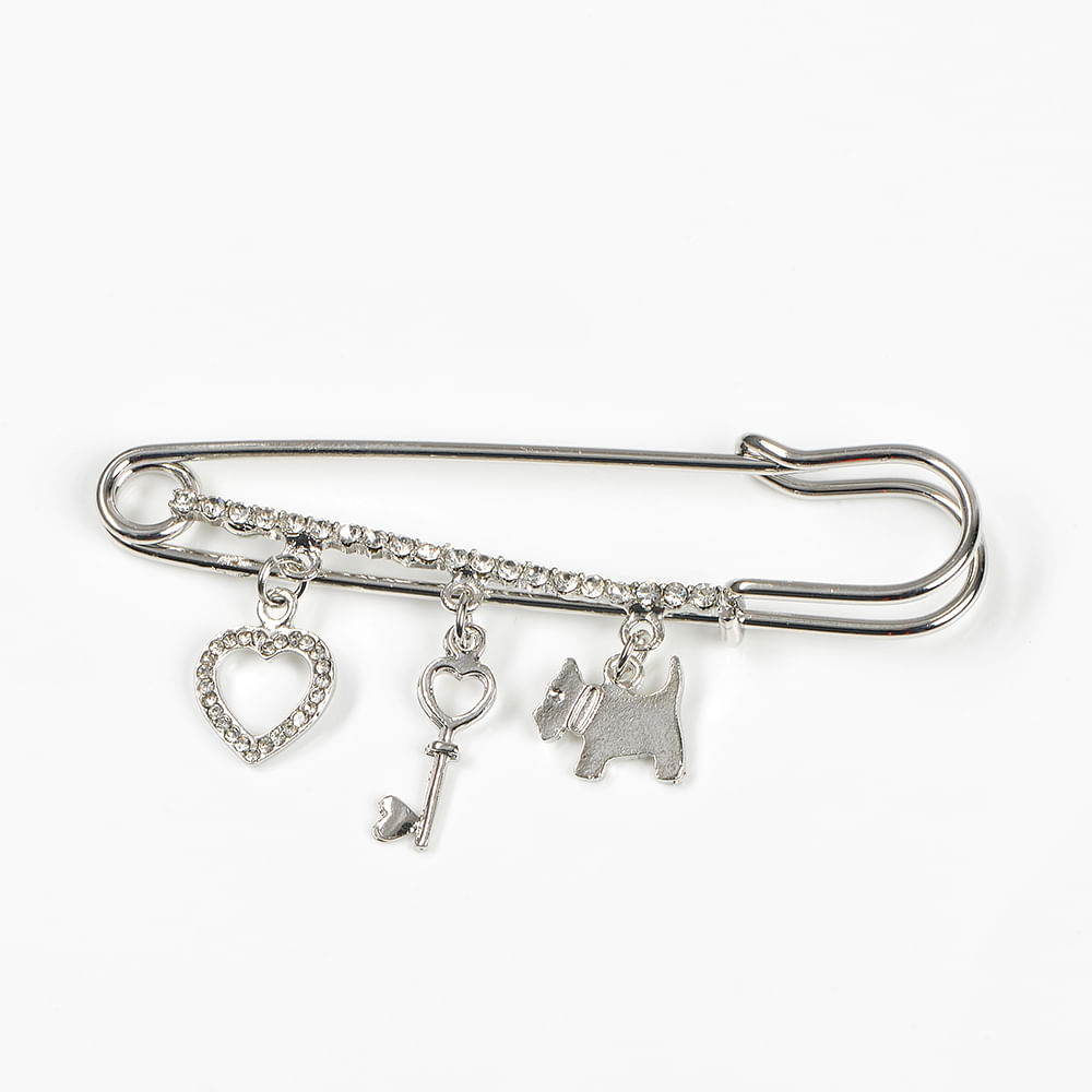 Brosa martisor tip ac de siguranta cu elemente decorative - 3 | YEO