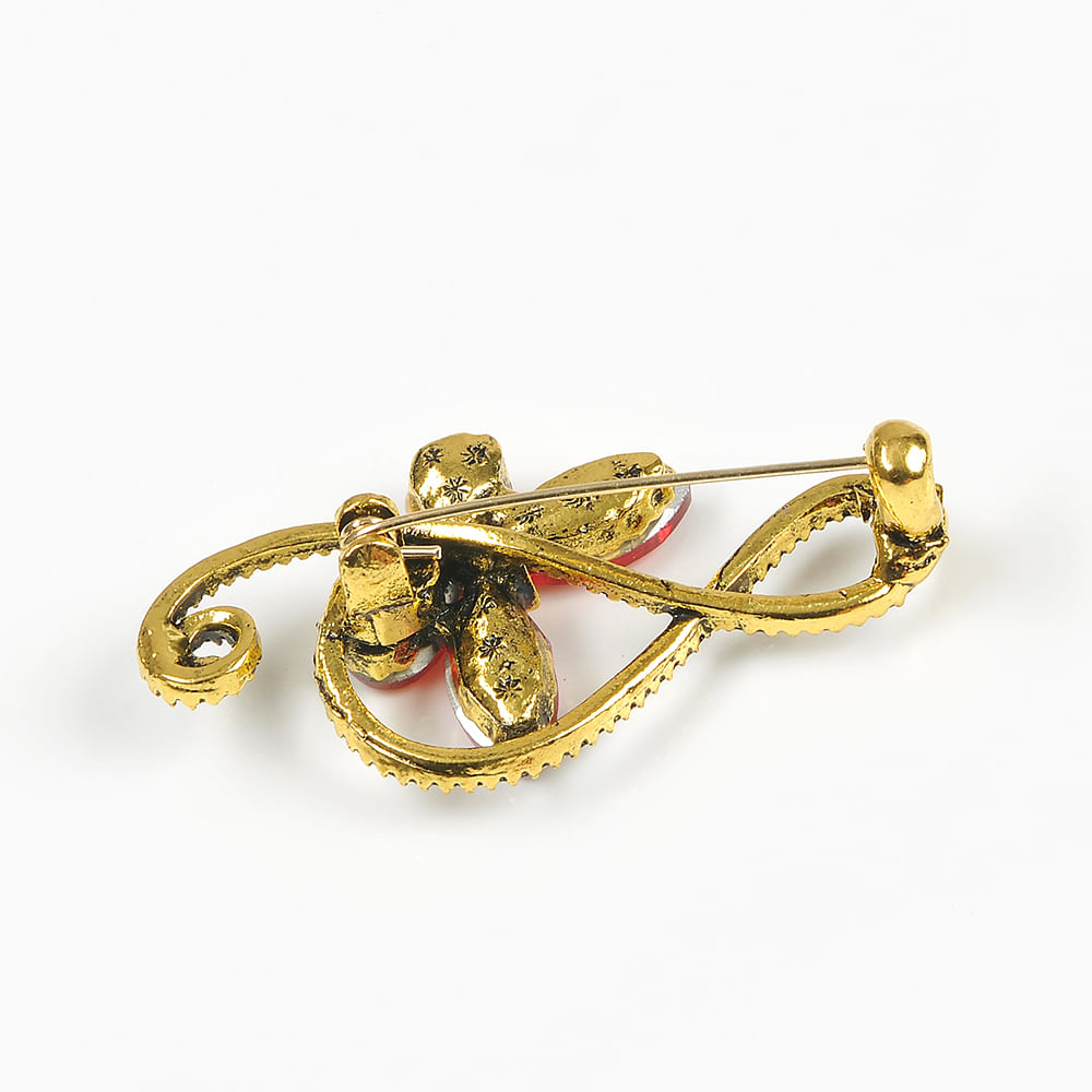 Brosa martisor Cheia Sol si fluture rosu - 3 | YEO