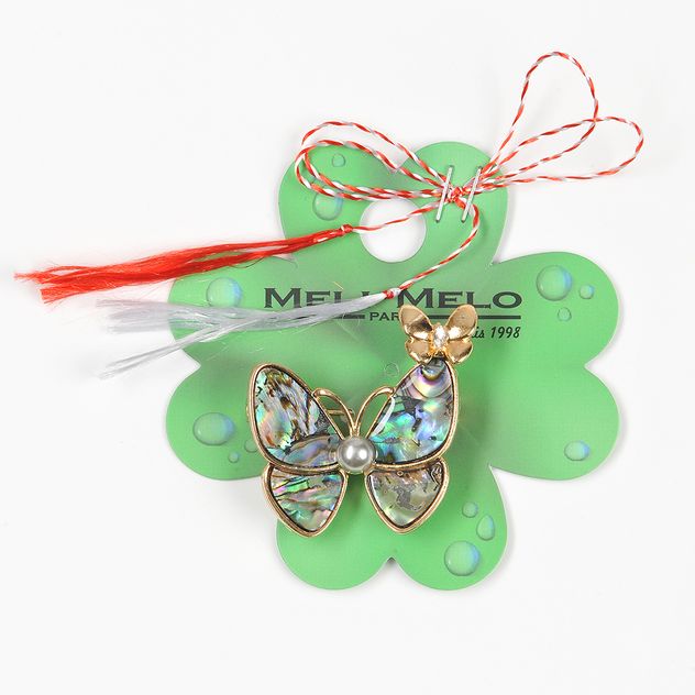 Brosa martisor fluture cu aripi sidefate