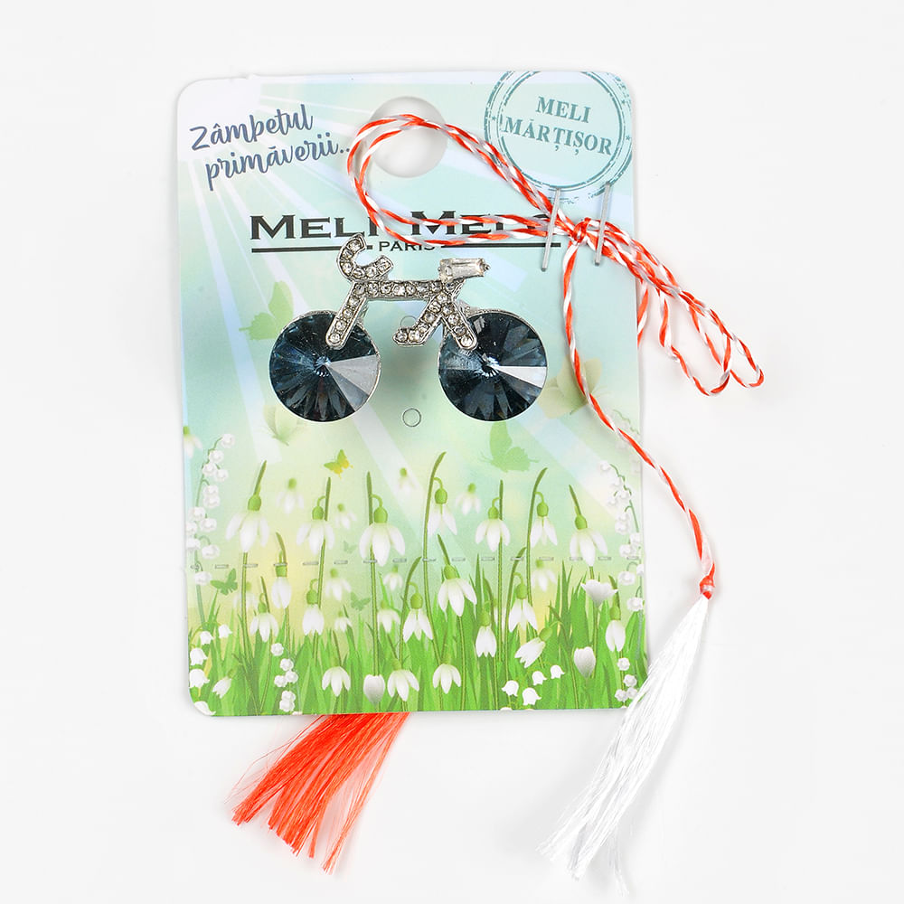 Brosa martisor bicicleta albastra - 1 | YEO