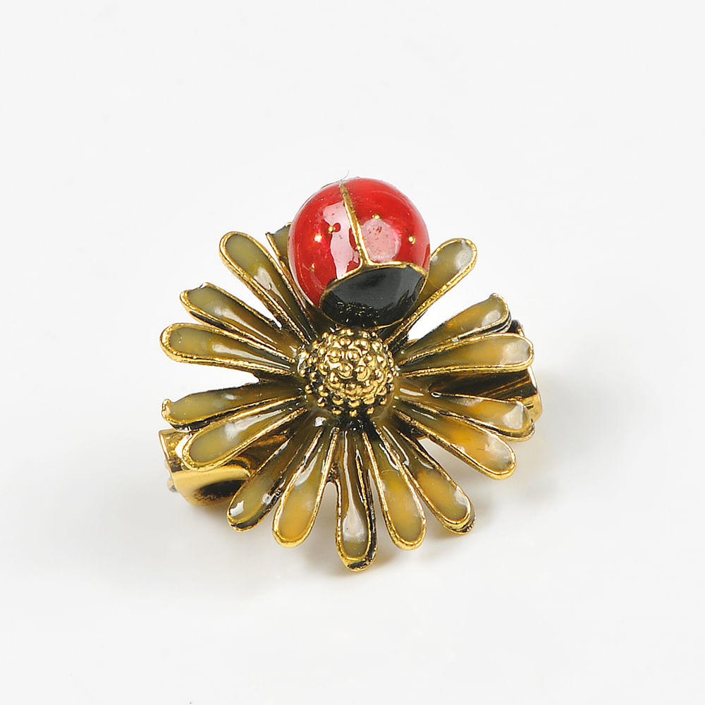 Brosa martisor floare cu buburuza