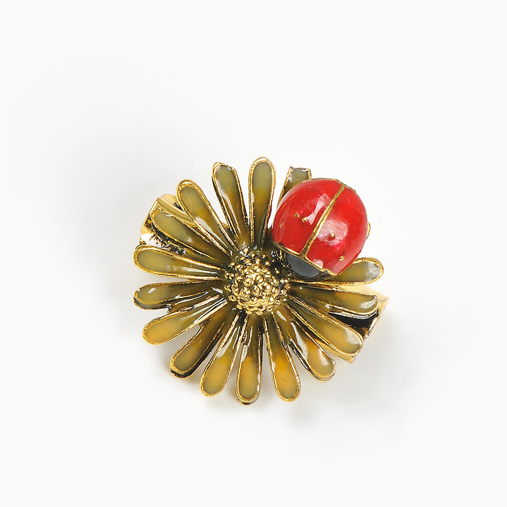 Brosa martisor floare cu buburuza - 2 | YEO