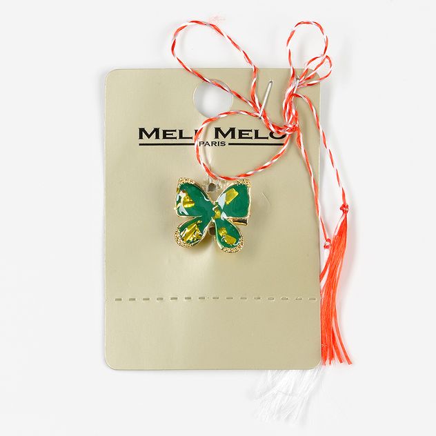 Brosa martisor fluture verde cu galben