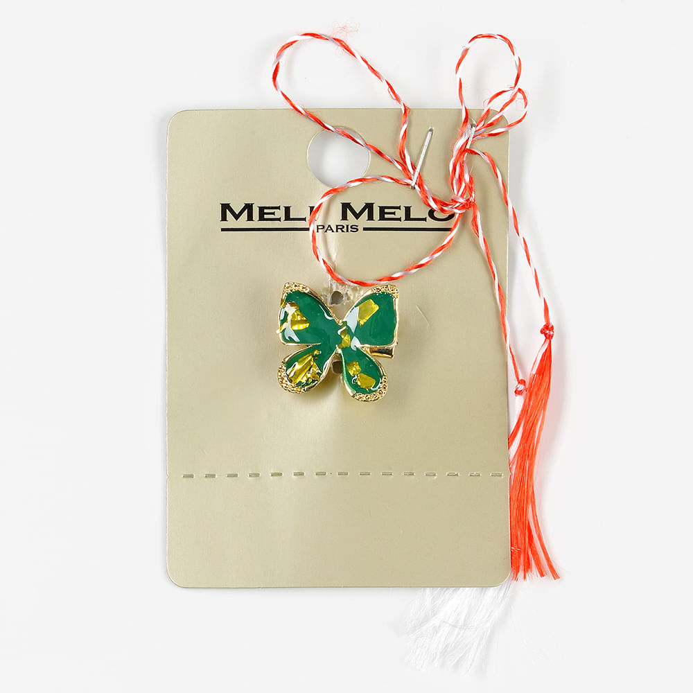 Brosa martisor fluture verde cu galben - 1 | YEO