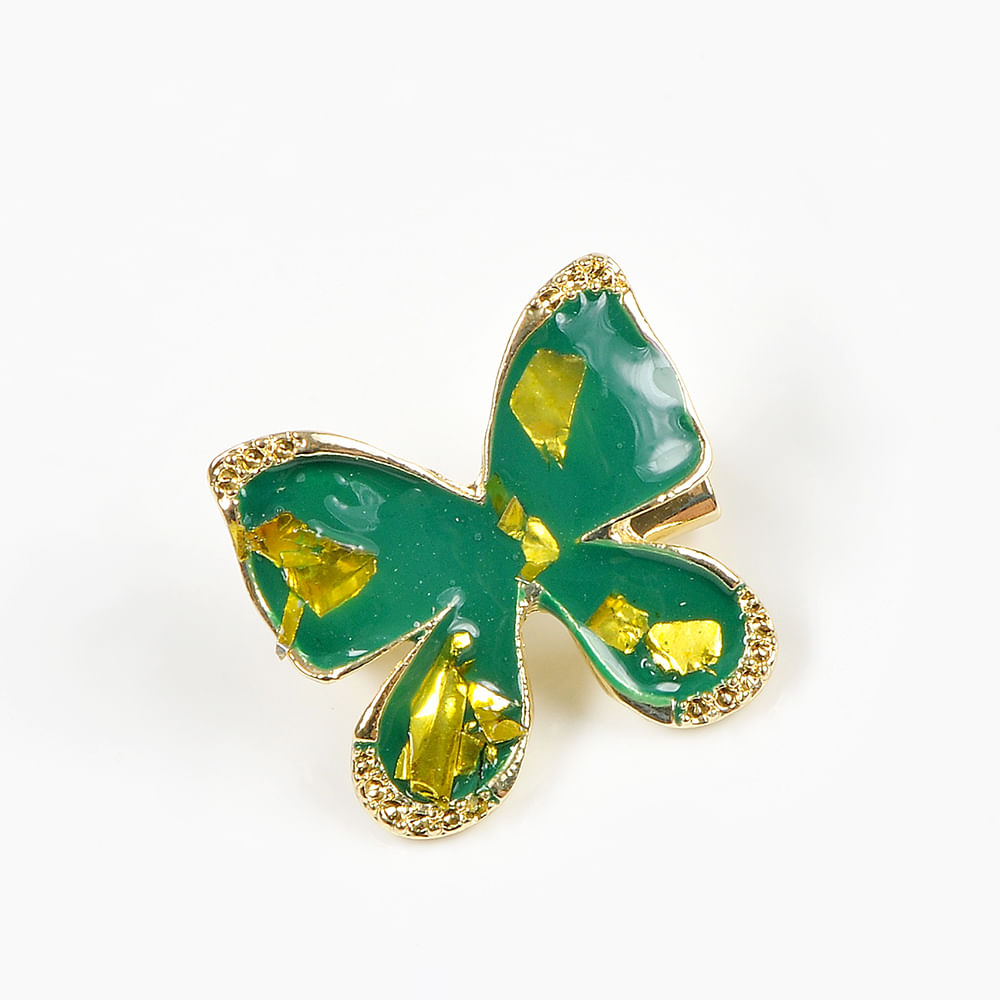 Brosa martisor fluture verde cu galben - 2 | YEO