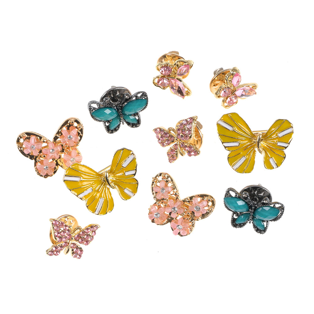 Set 10 brose martisor cu fluturi multicolori - 3 | YEO