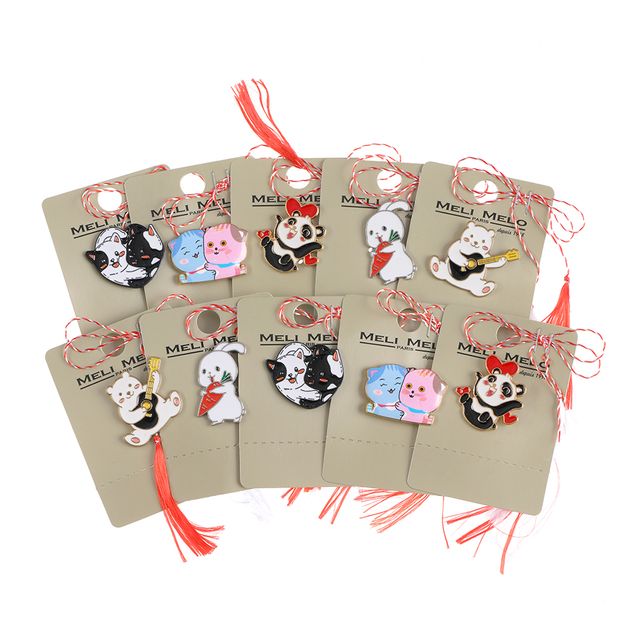 Set 10 brose martisor cu animale colorate