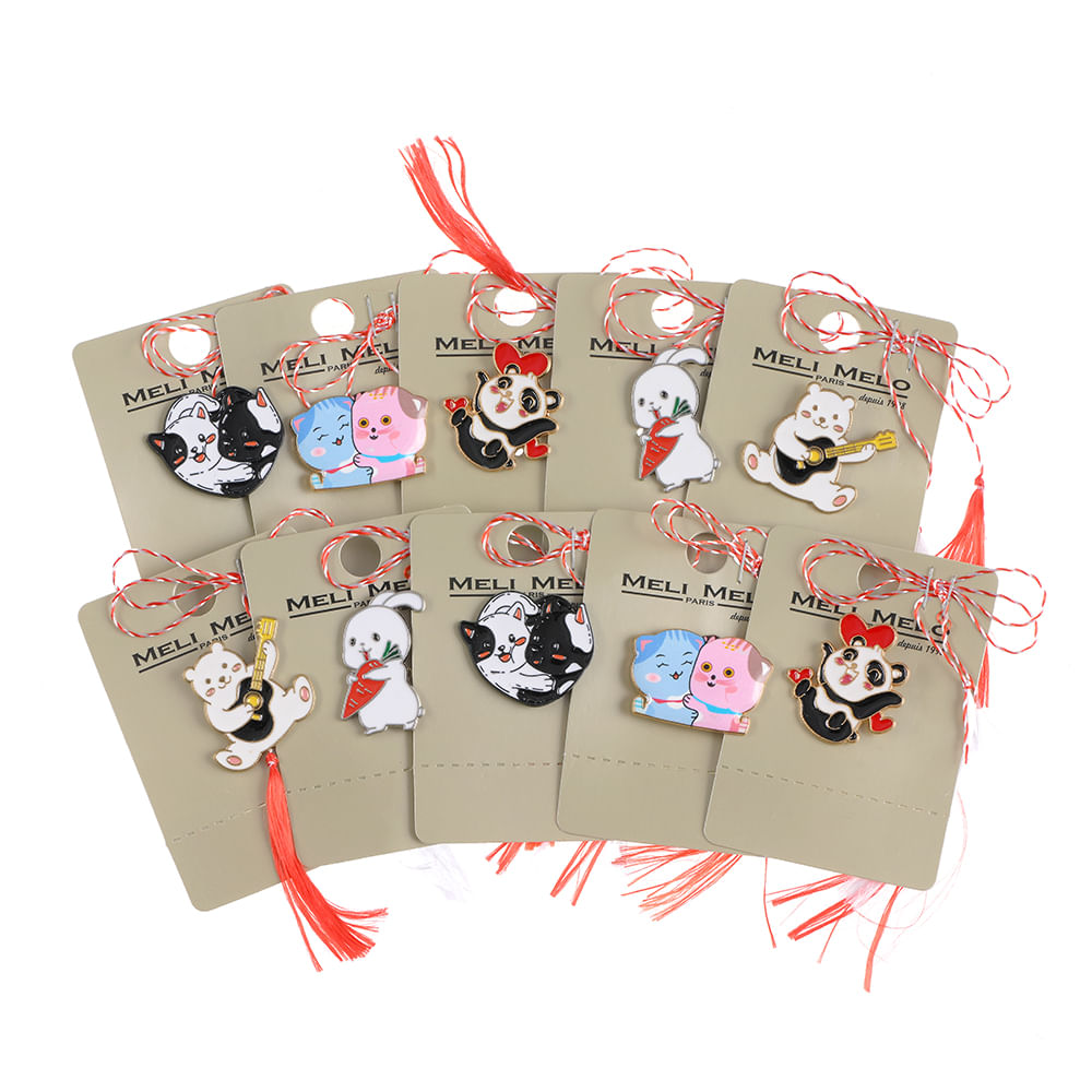 Set 10 brose martisor cu animale colorate - 1 | YEO