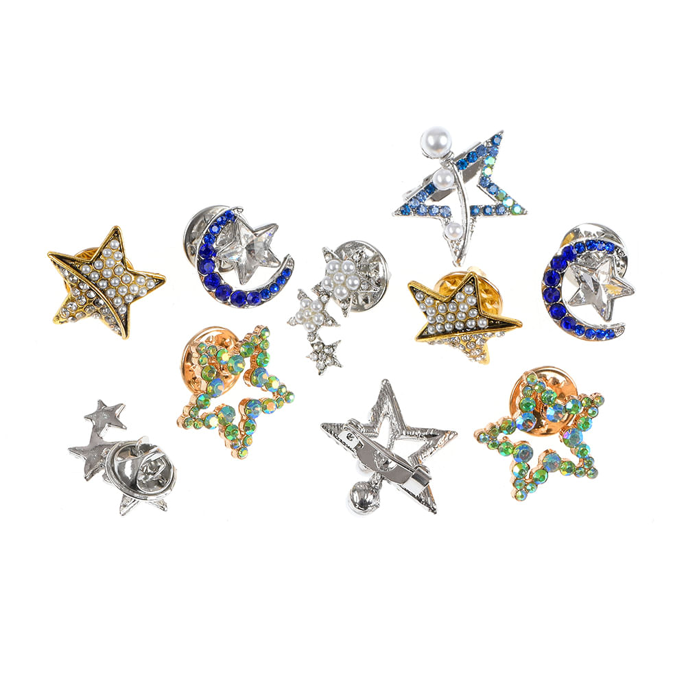 Set 10 brose martisor stele cu pietre multicolore - 2 | YEO