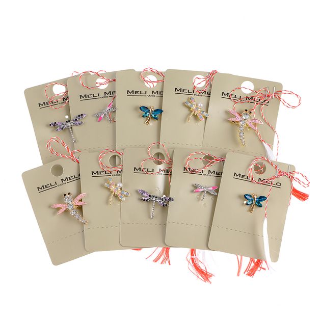 Set 10 brose martisor libelule