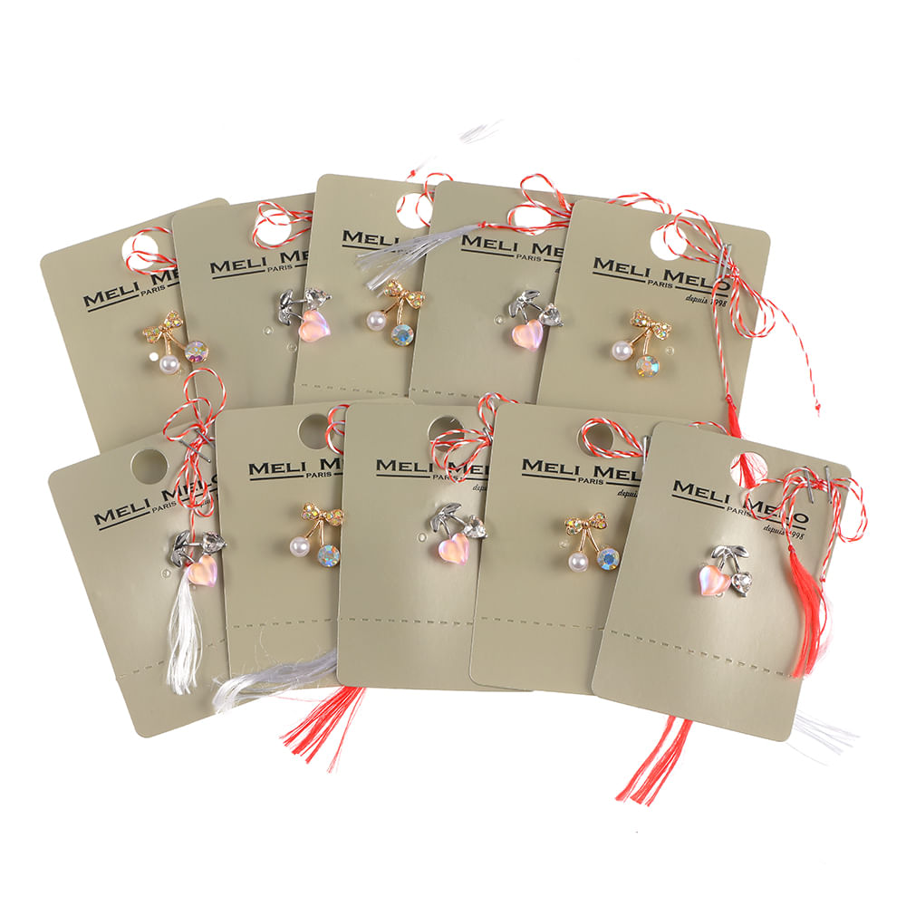 Set 10 brose martisor cirese multicolore - 1 | YEO
