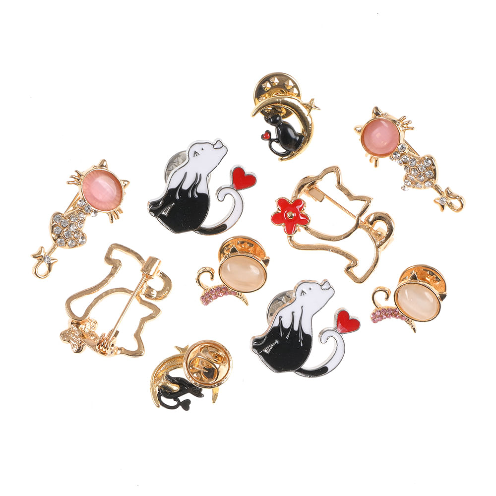 Set 10 brose martisor cu pisici colorate - 3 | YEO