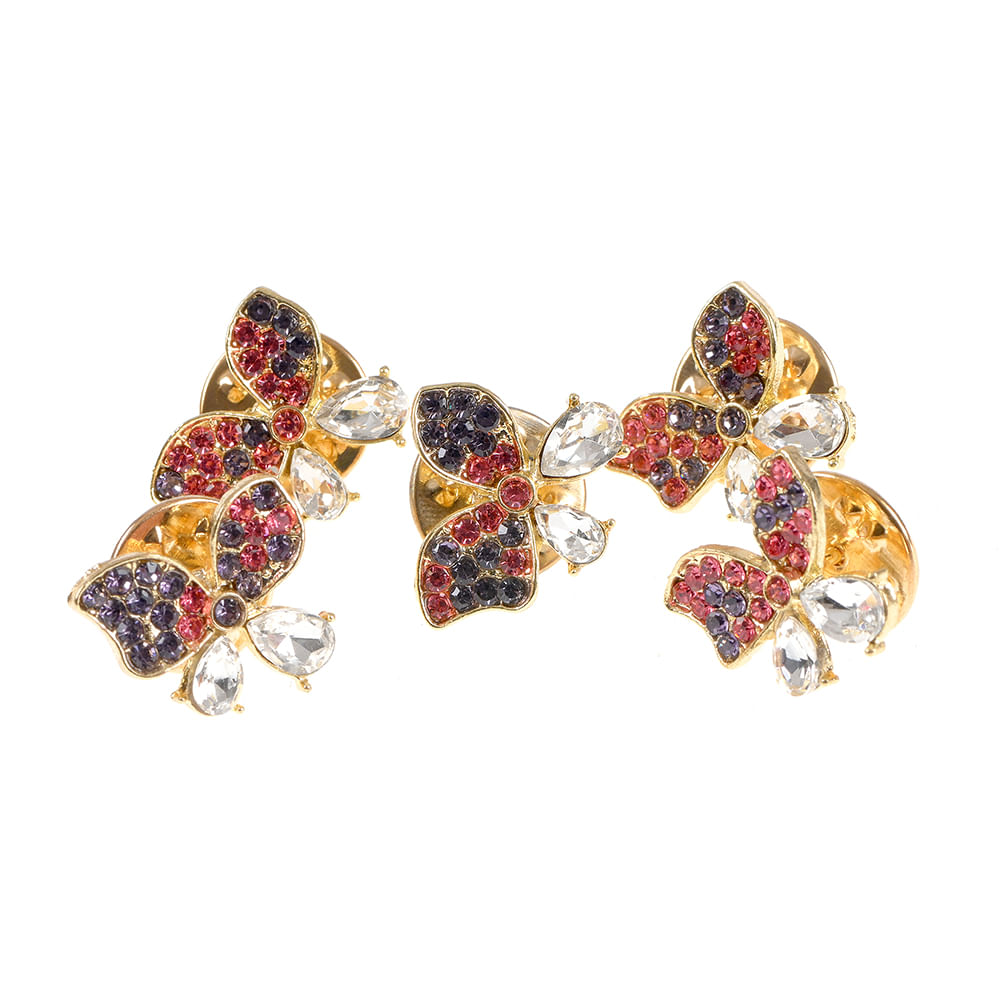 Set 5 brose martisor funda cu pietre albe si roz - 2 | YEO
