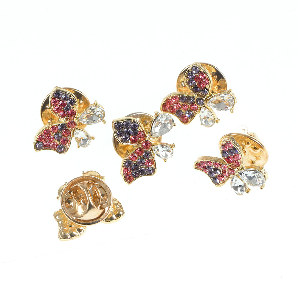 Set 5 brose martisor funda cu pietre albe si roz - 3 | YEO