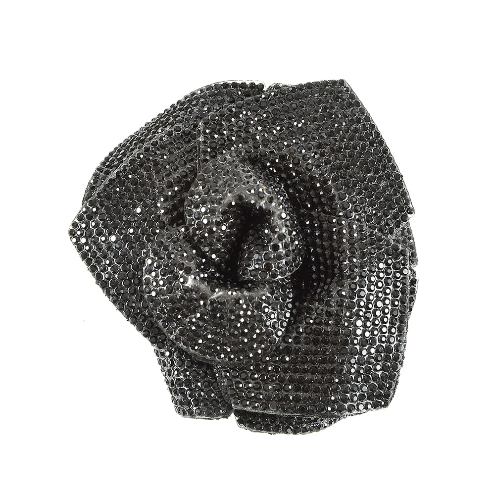 Brosa floare cu pietre negre
